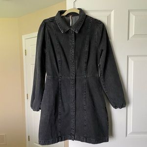Black denim free people dress